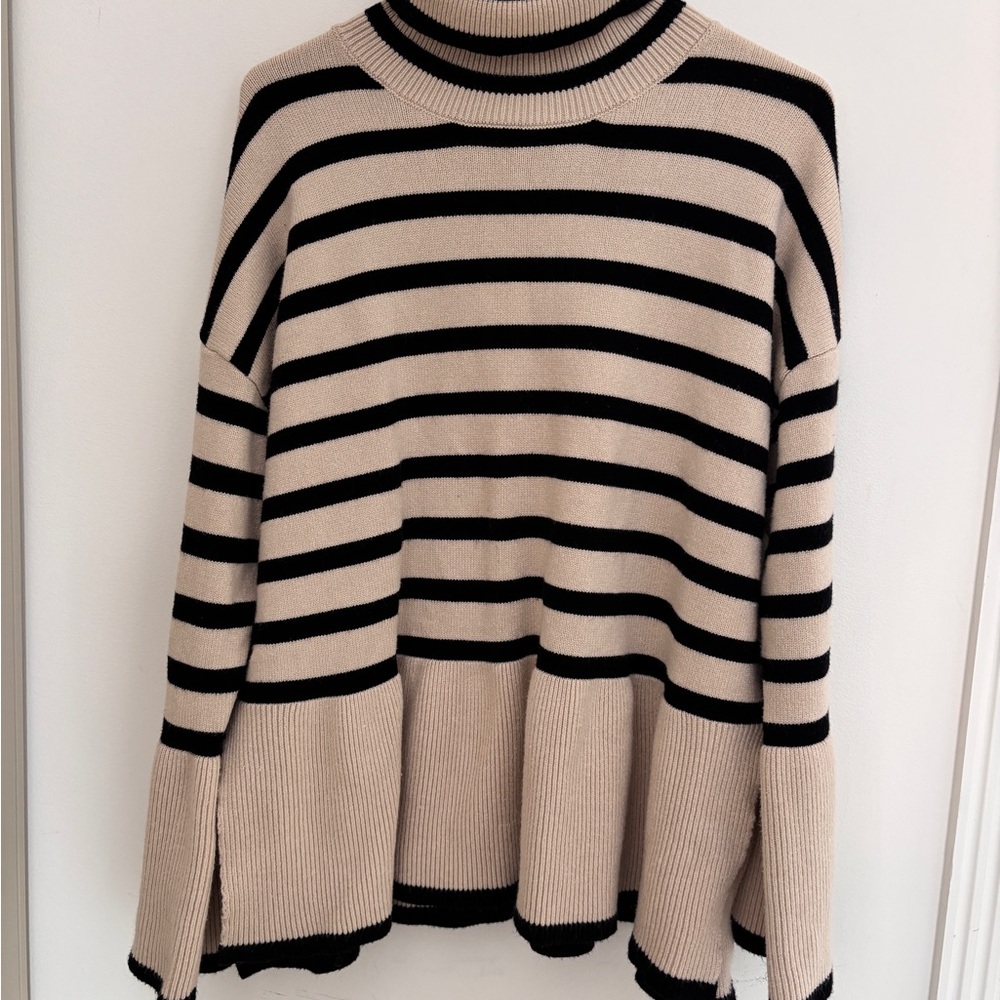 Black and Cream Striped Sweater - Picture 3 of 7
